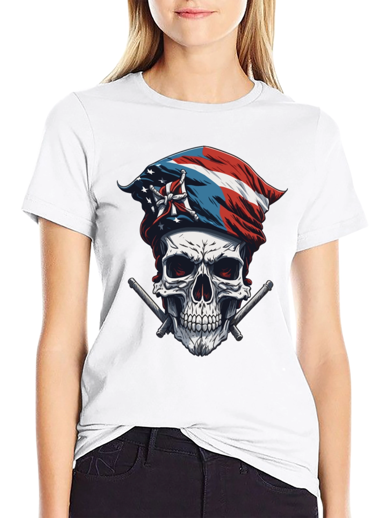 Puerto Rico Skull & Flag T-Shirt