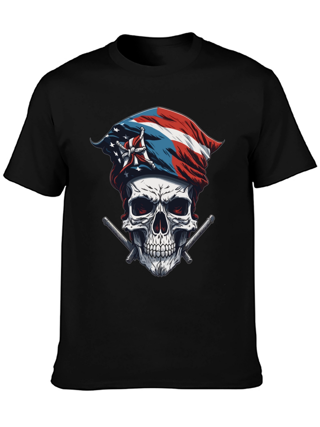 Puerto Rico Skull & Flag T-Shirt