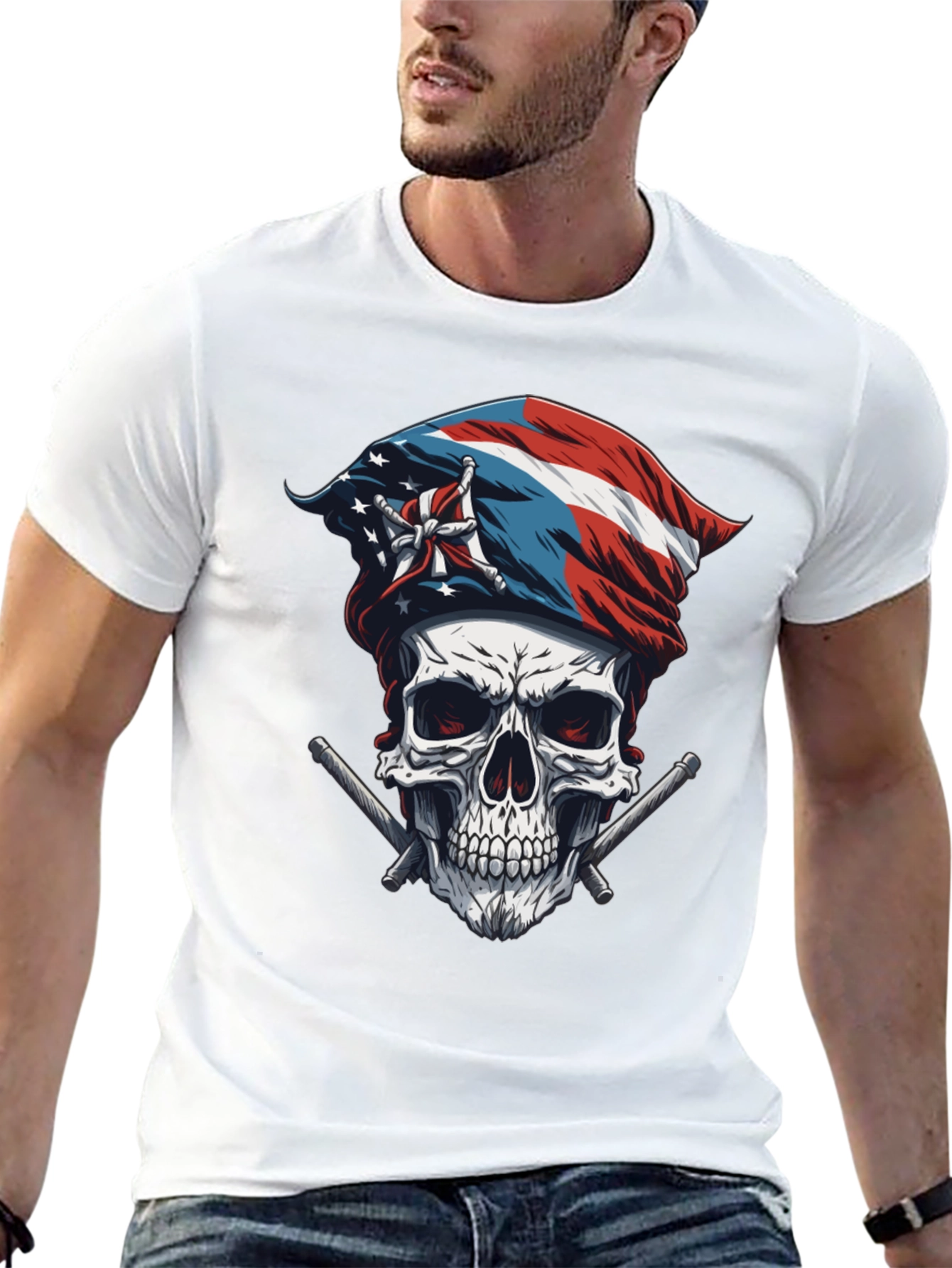 Puerto Rico Skull & Flag T-Shirt