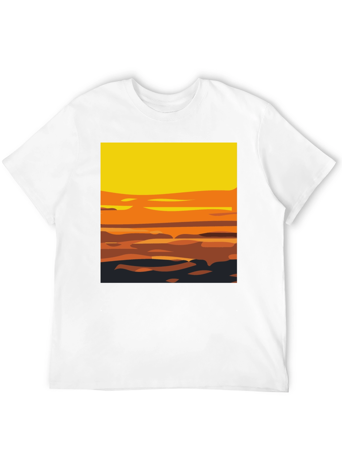 Sunset Graphic Tee - Stylish Mens Black T-Shirt