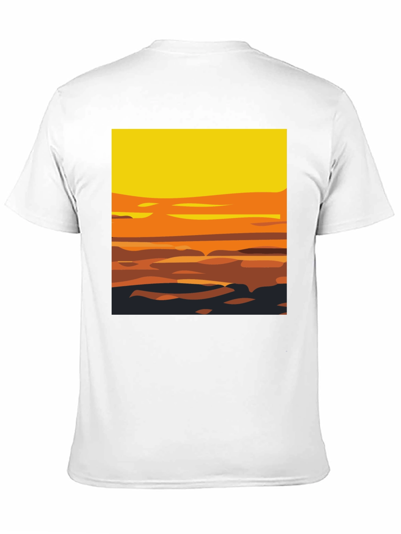 Sunset Graphic Tee - Stylish Mens Black T-Shirt