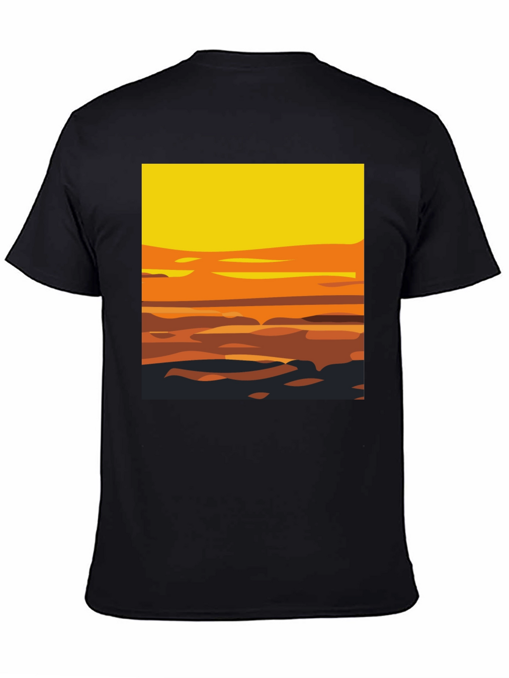 Sunset Graphic Tee - Stylish Mens Black T-Shirt