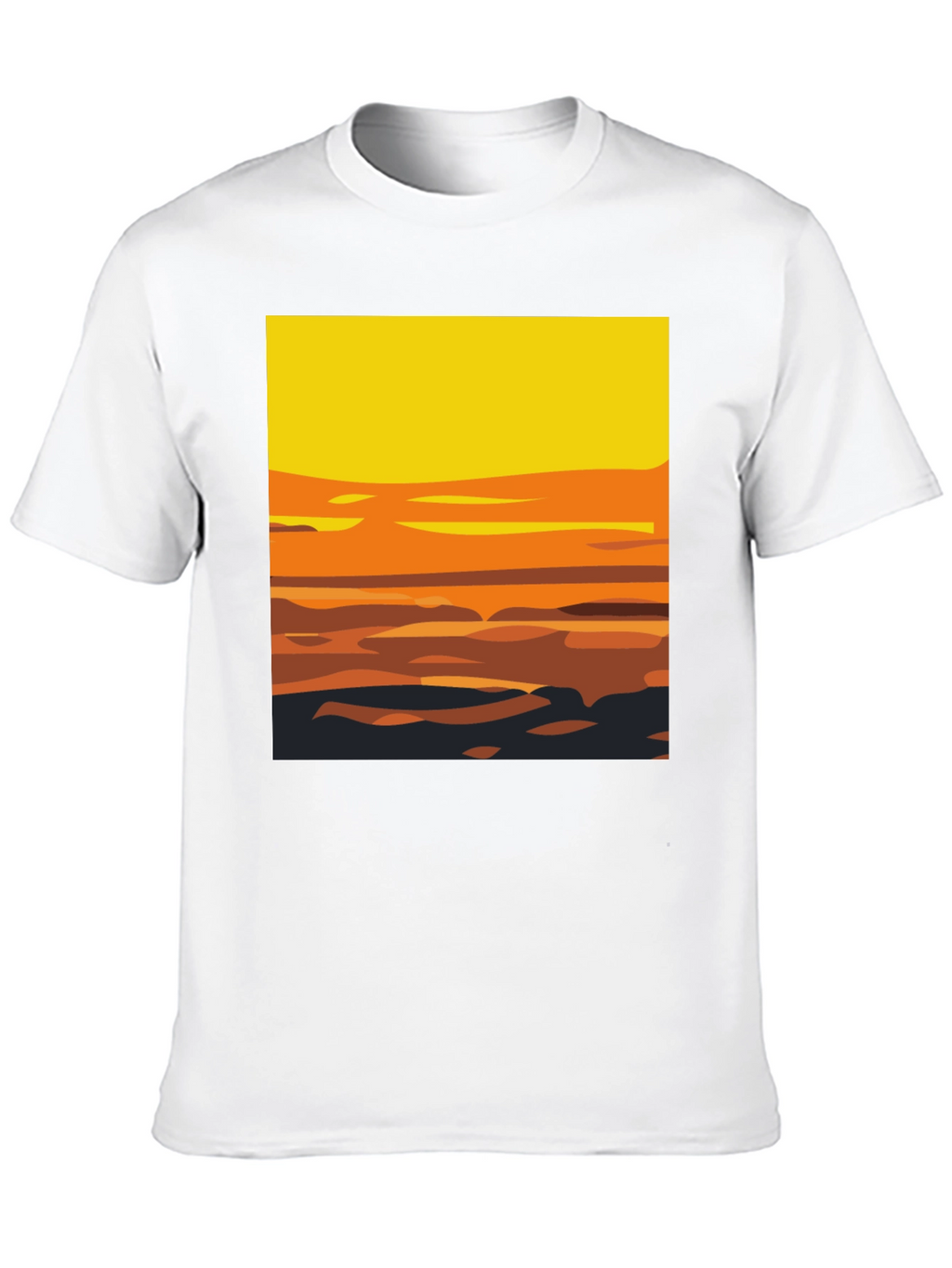 Sunset Graphic Tee - Stylish Mens Black T-Shirt