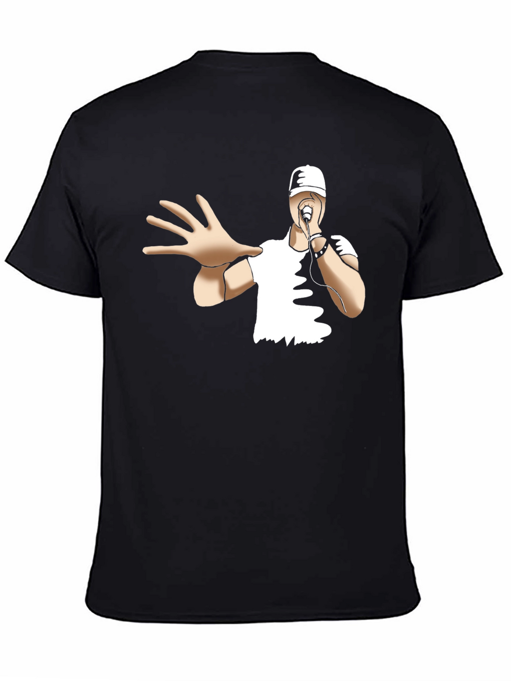 Cool Cartoon Rapper Black T-Shirt