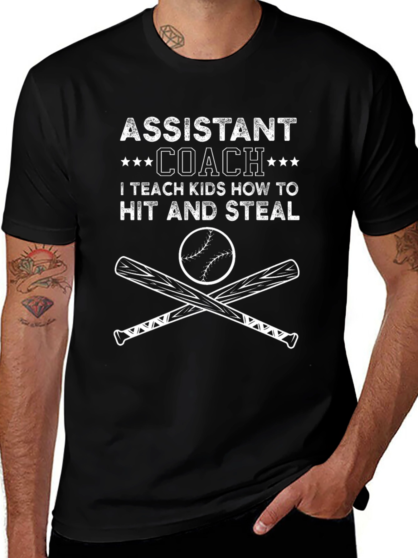 Assistant Coach T-Shirt - Teach Kids to Hit and Steal