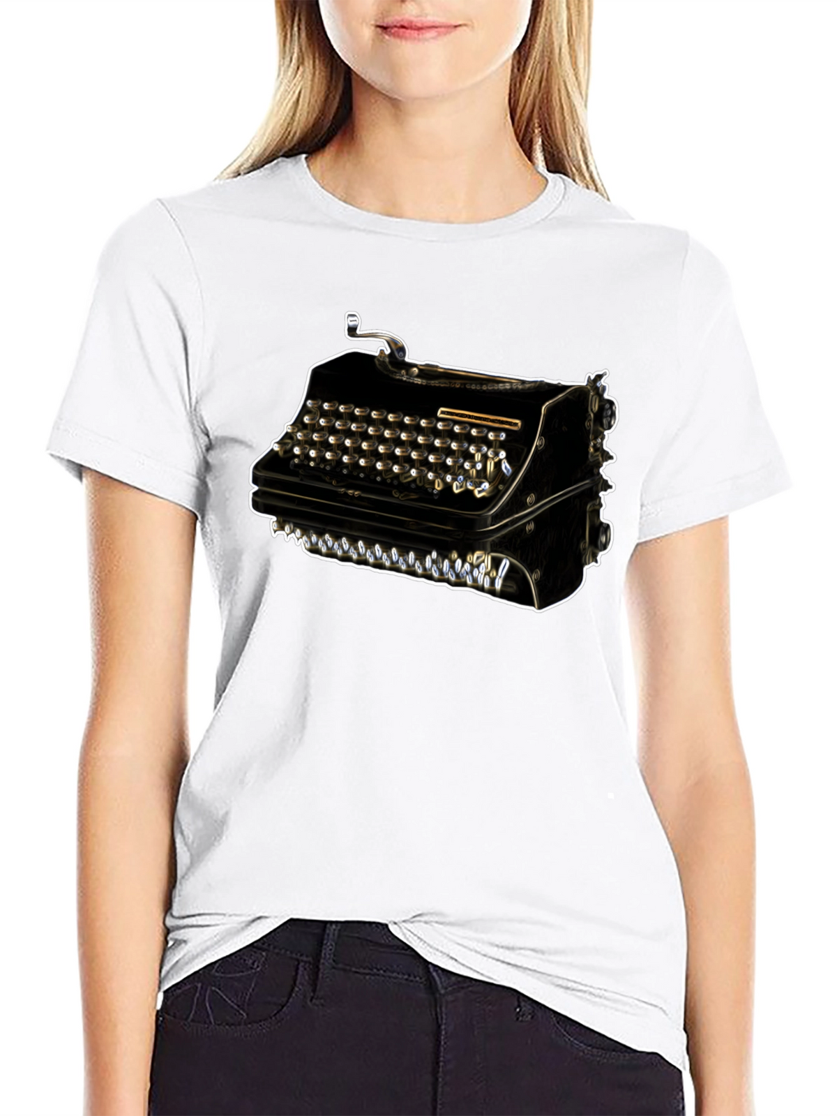 Vintage Typewriter Graphic Tee - Retro Style