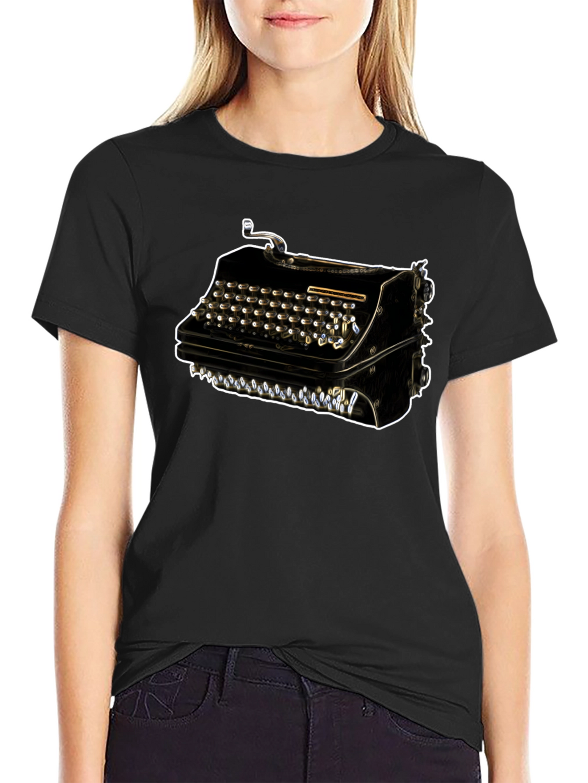 Vintage Typewriter Graphic Tee - Retro Style