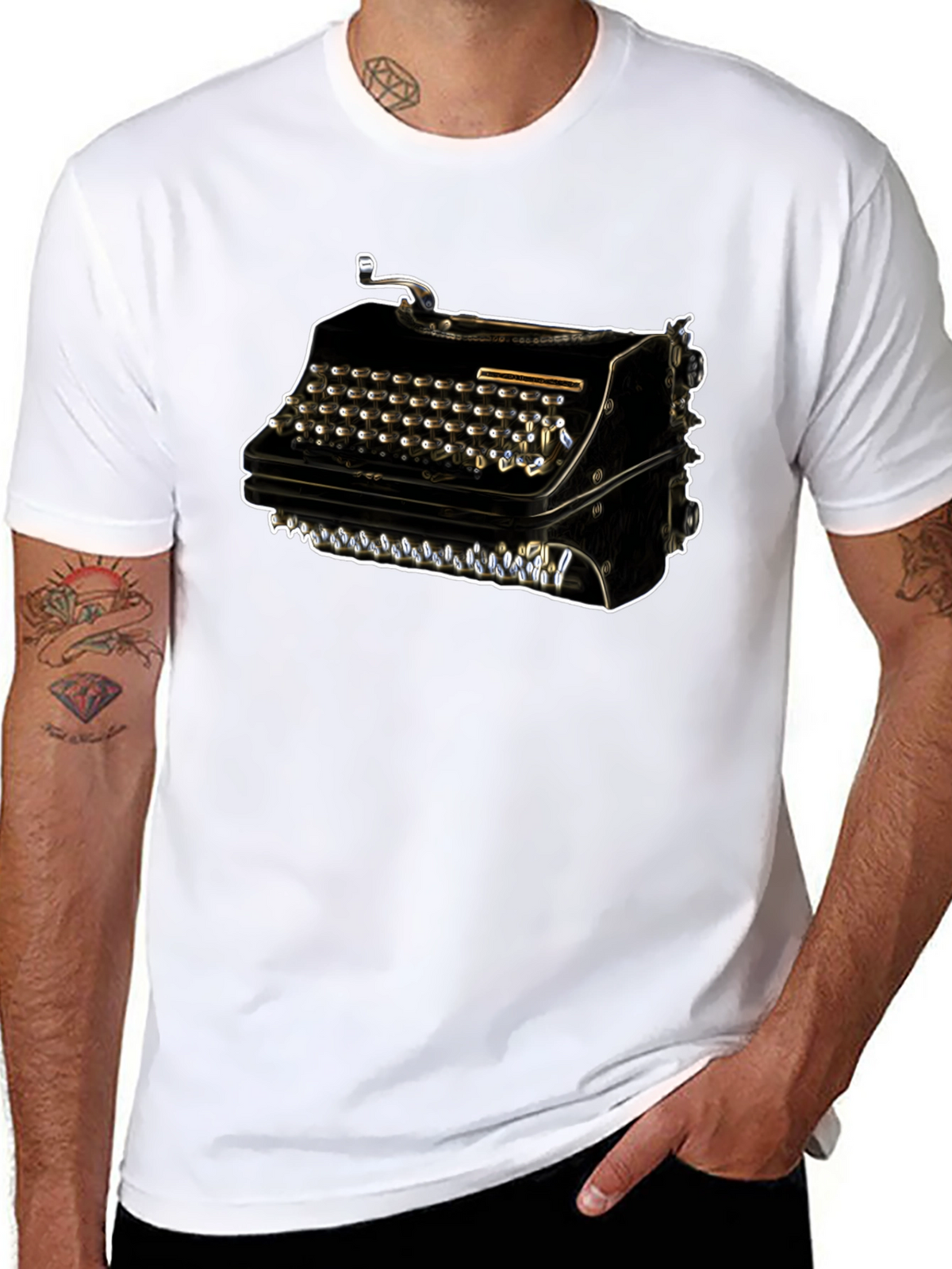 Vintage Typewriter Graphic Tee - Retro Style
