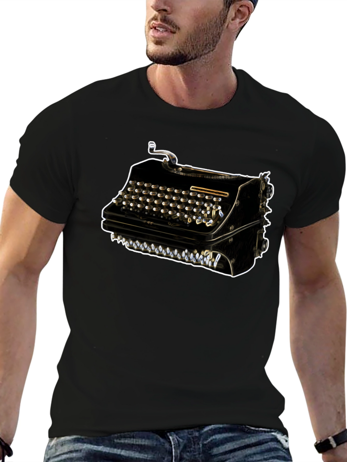 Vintage Typewriter Graphic Tee - Retro Style