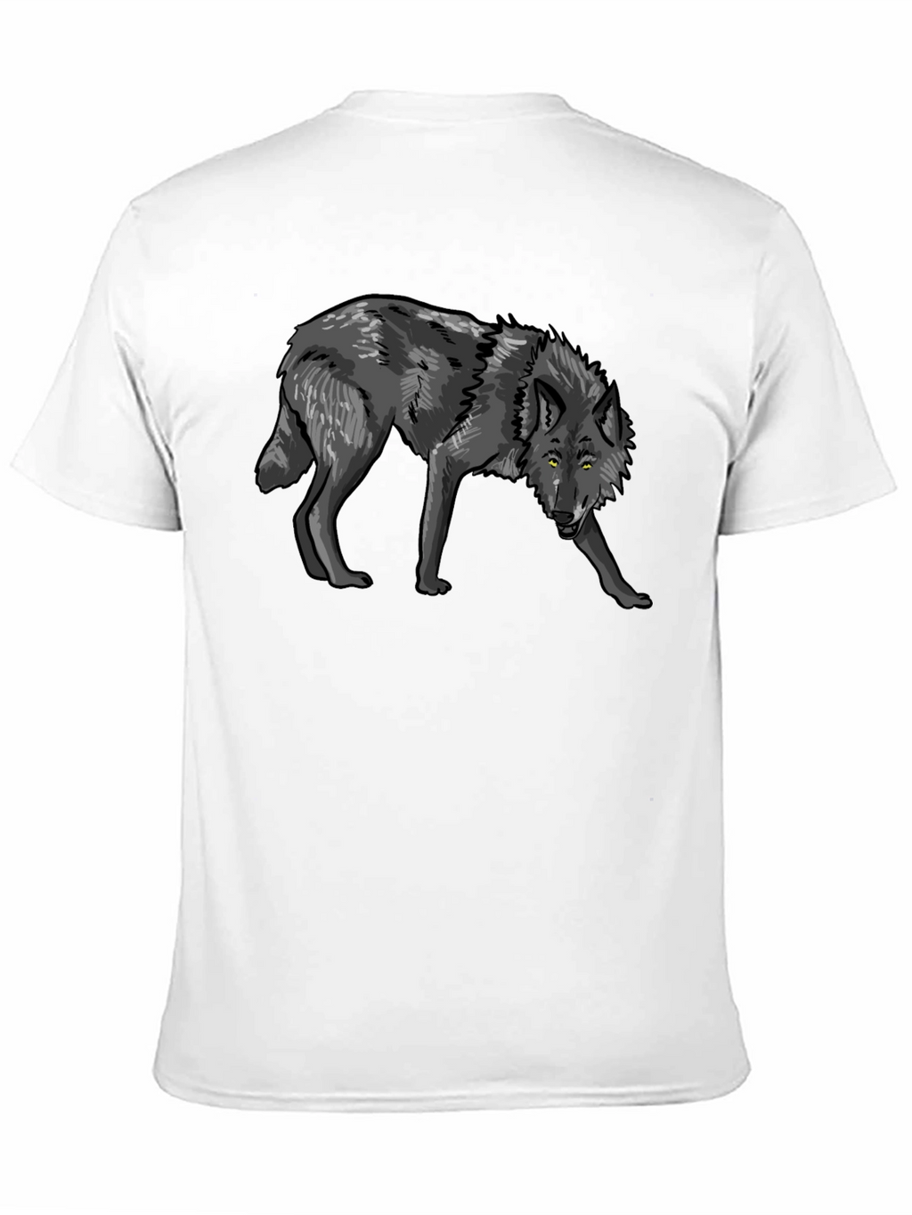Mens Black Wolf Graphic T-Shirt