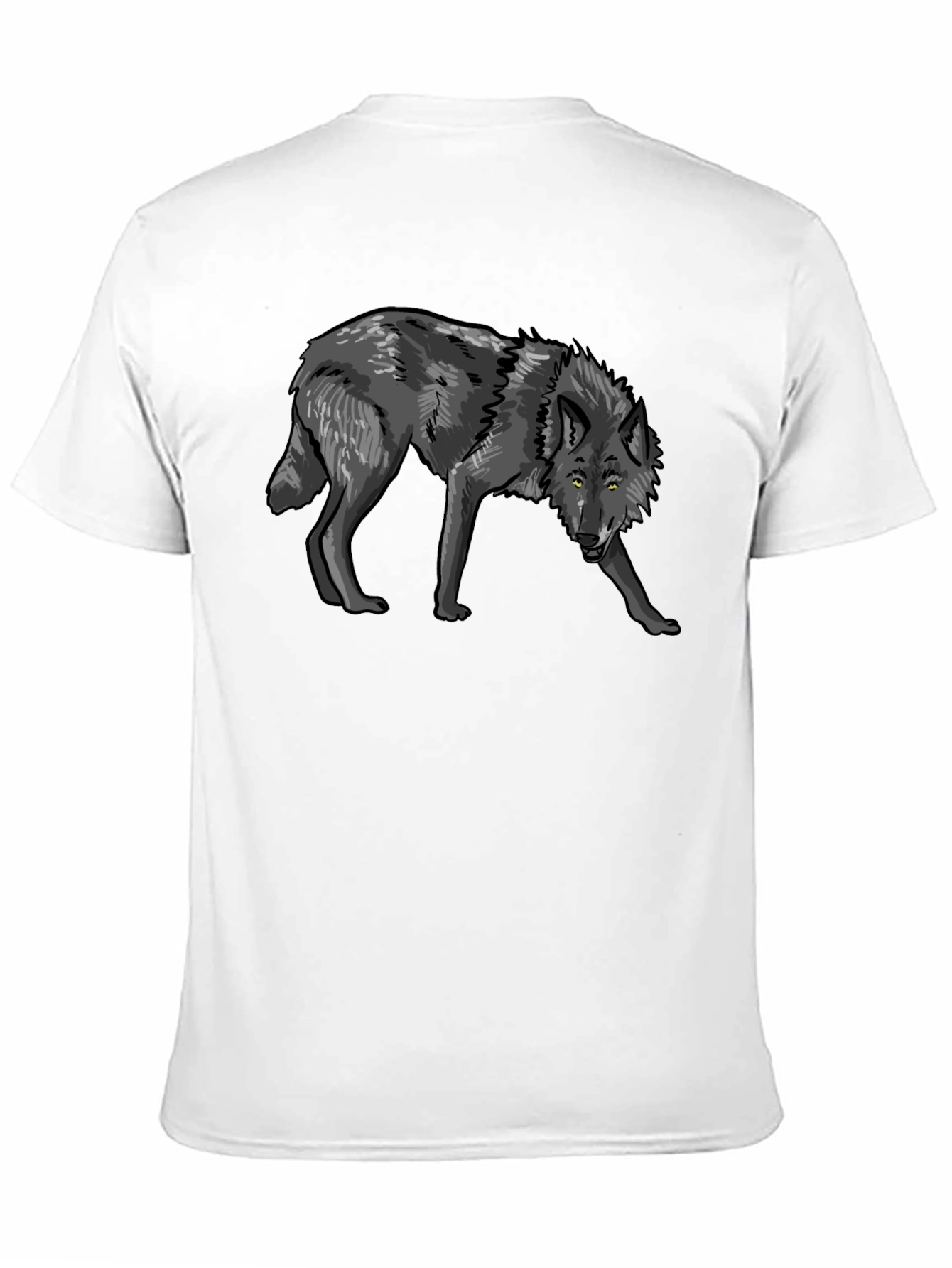 Mens Black Wolf Graphic T-Shirt