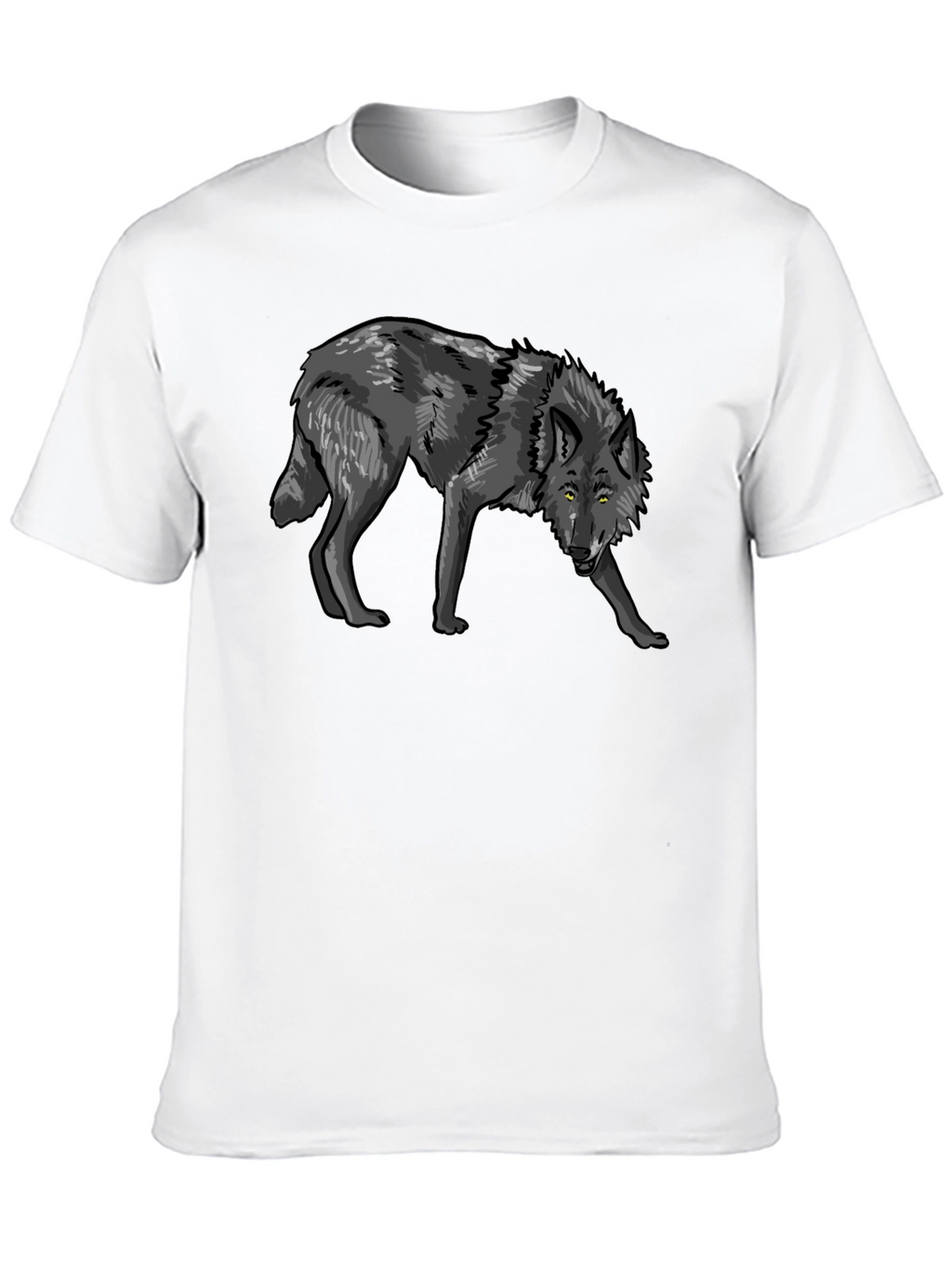 Mens Black Wolf Graphic T-Shirt