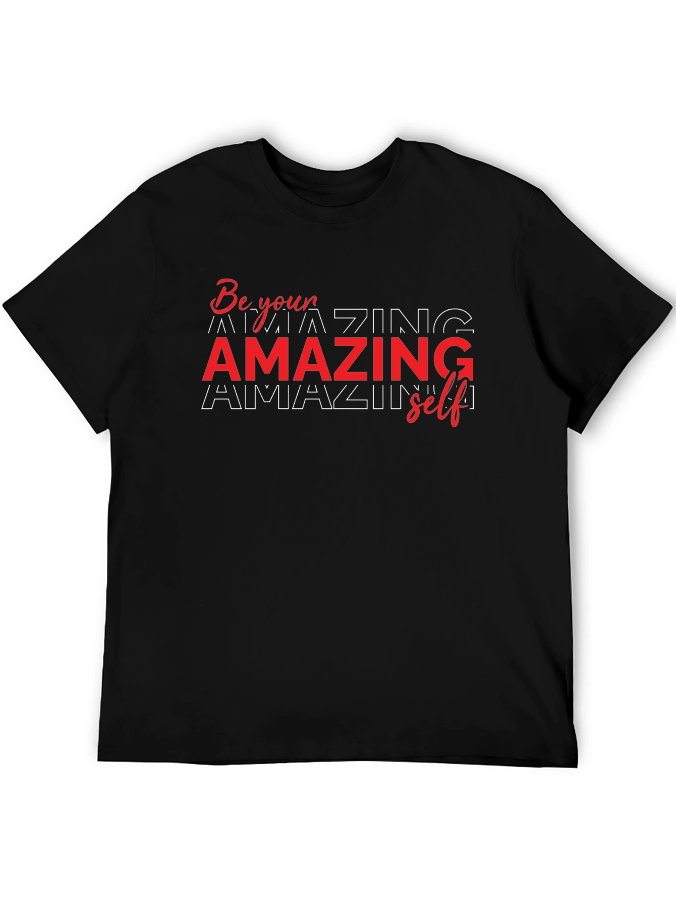 Amazing Self Graphic Tee - Black Cotton T-Shirt