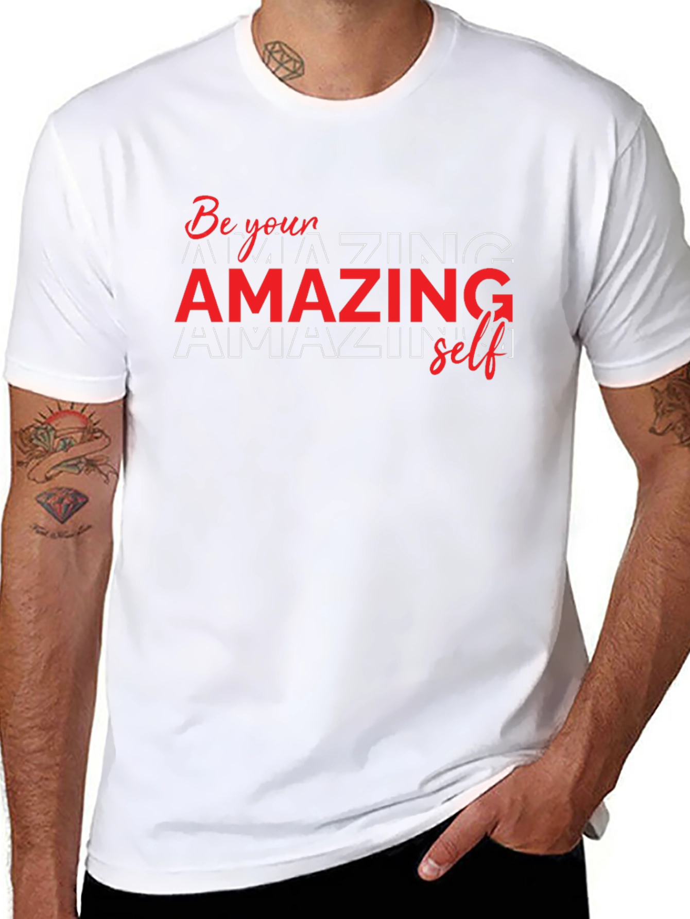 Amazing Self Graphic Tee - Black Cotton T-Shirt