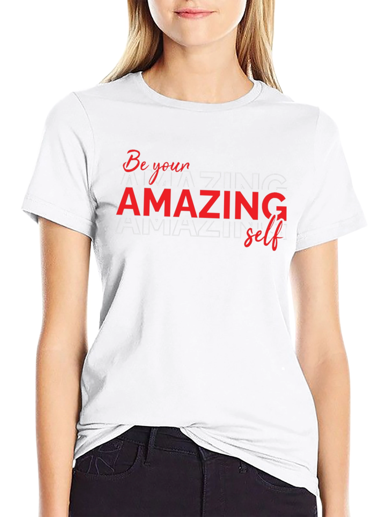 Amazing Self Graphic Tee - Black Cotton T-Shirt