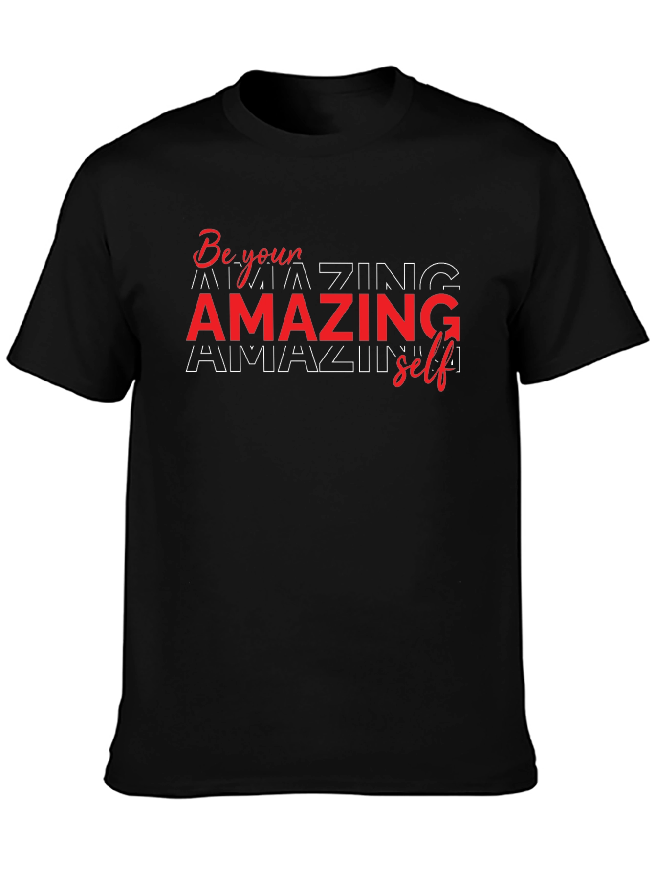 Amazing Self Graphic Tee - Black Cotton T-Shirt
