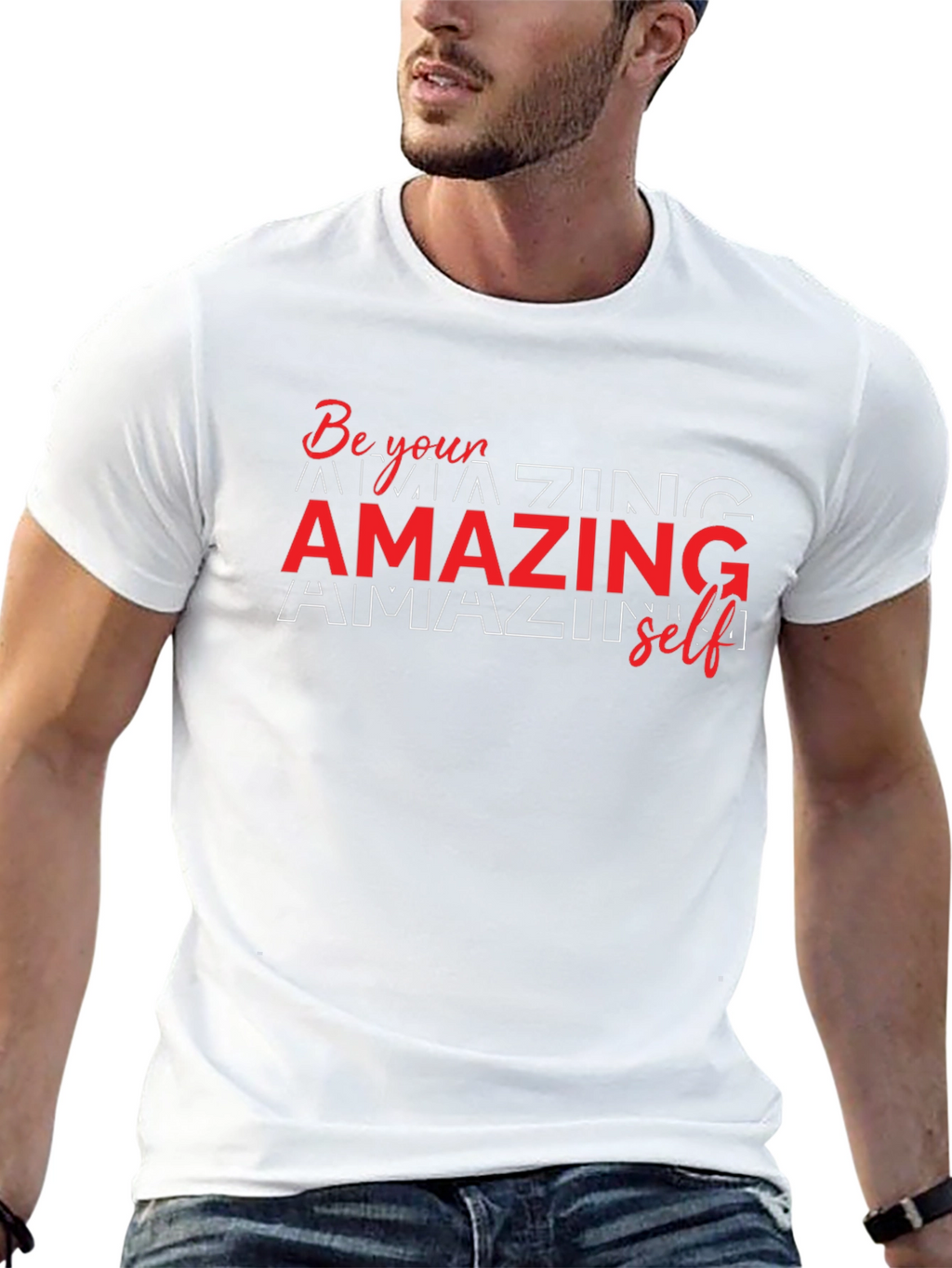 Amazing Self Graphic Tee - Black Cotton T-Shirt