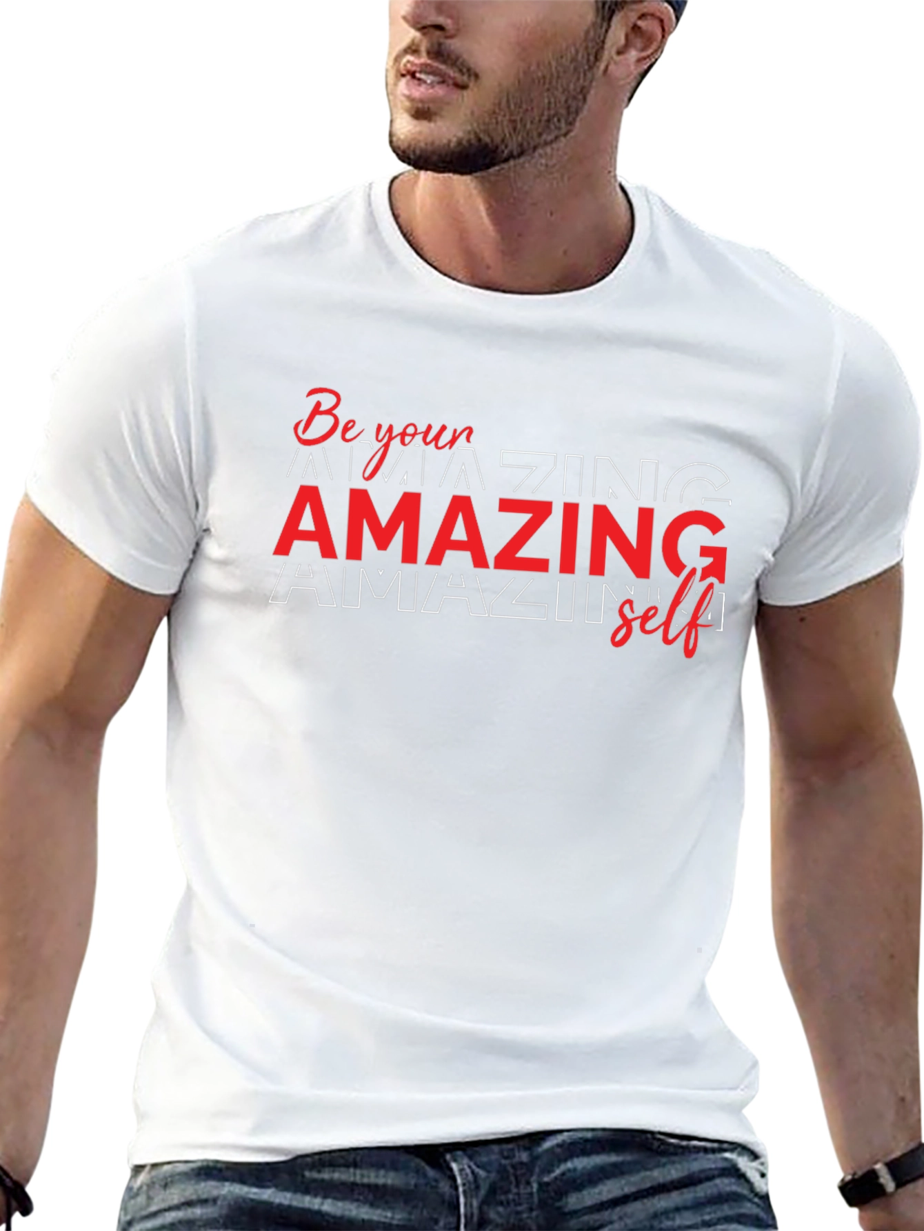 Amazing Self Graphic Tee - Black Cotton T-Shirt