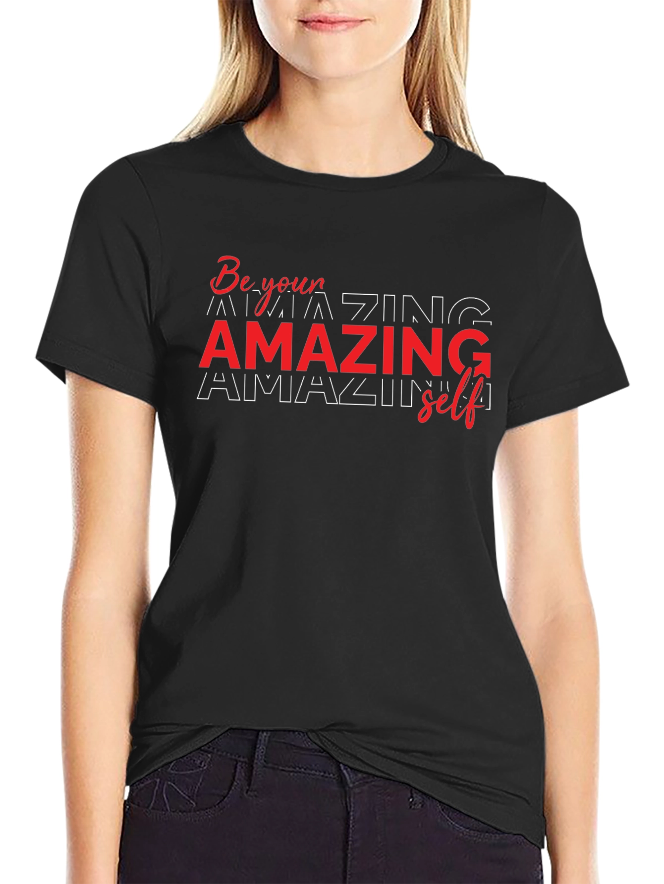 Amazing Self Graphic Tee - Black Cotton T-Shirt