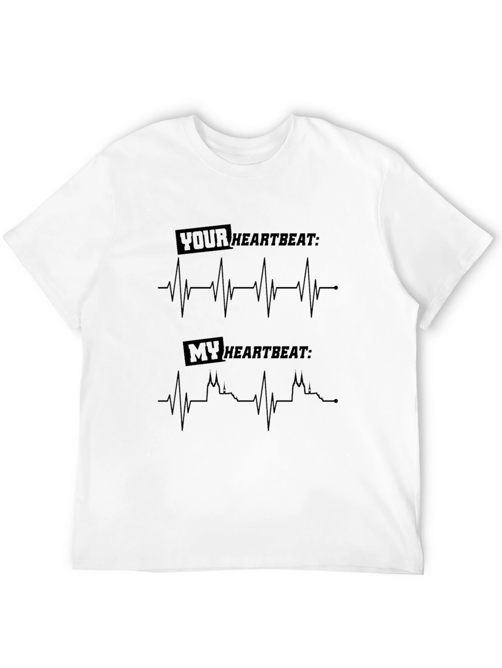 Your Heartbeat My Heartbeat Skyline Graphic Tee