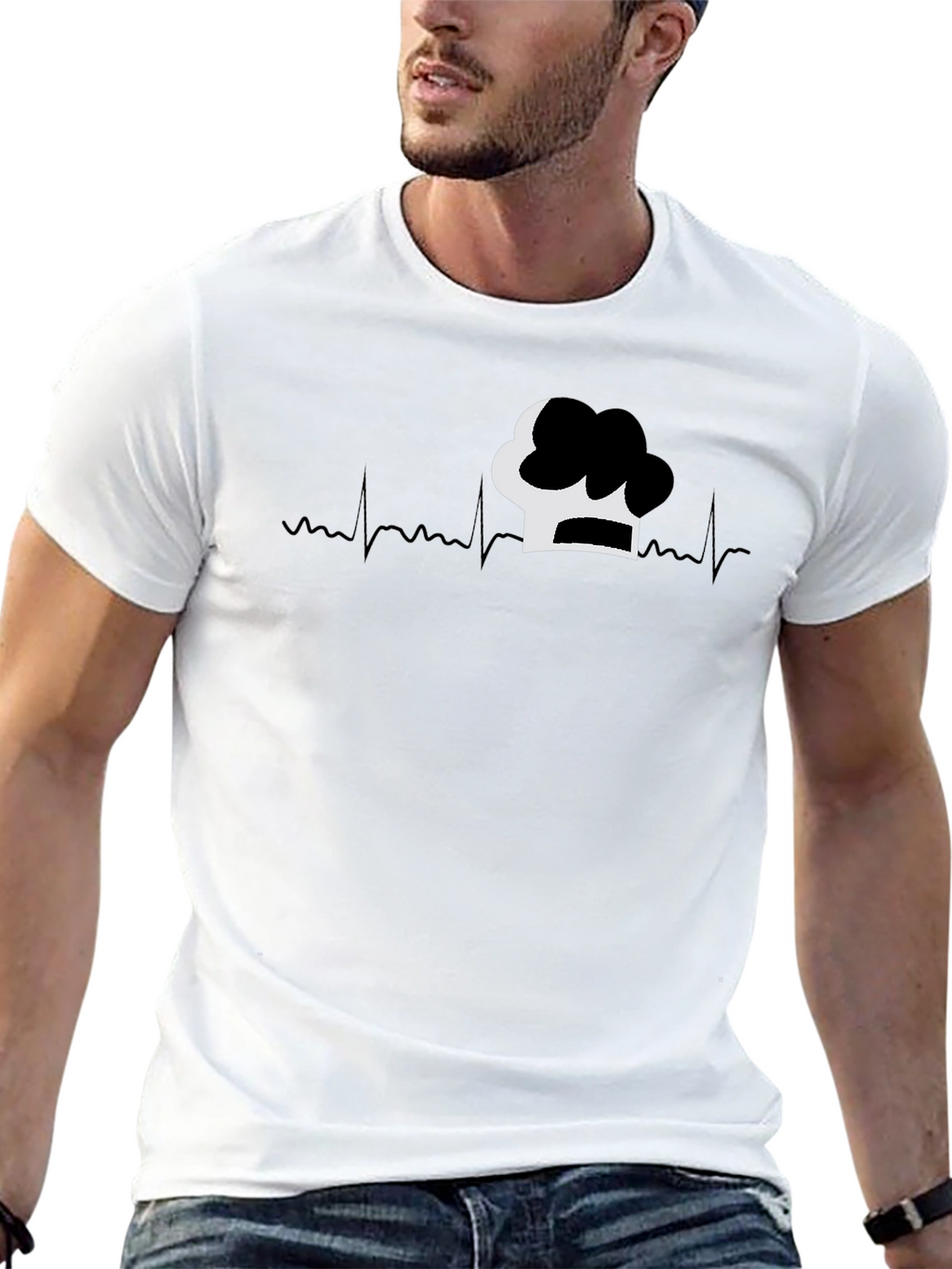 Chefs Life Tee - Heartbeat Chef Hat Graphic T-Shirt