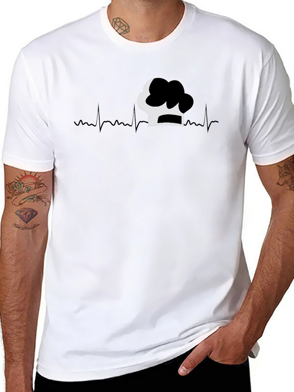 Chefs Life Tee - Heartbeat Chef Hat Graphic T-Shirt