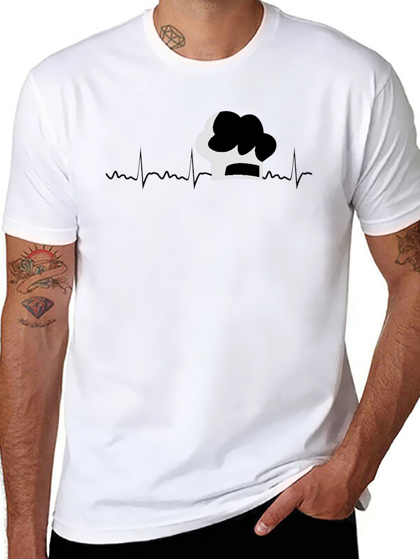 Chefs Life Tee - Heartbeat Chef Hat Graphic T-Shirt