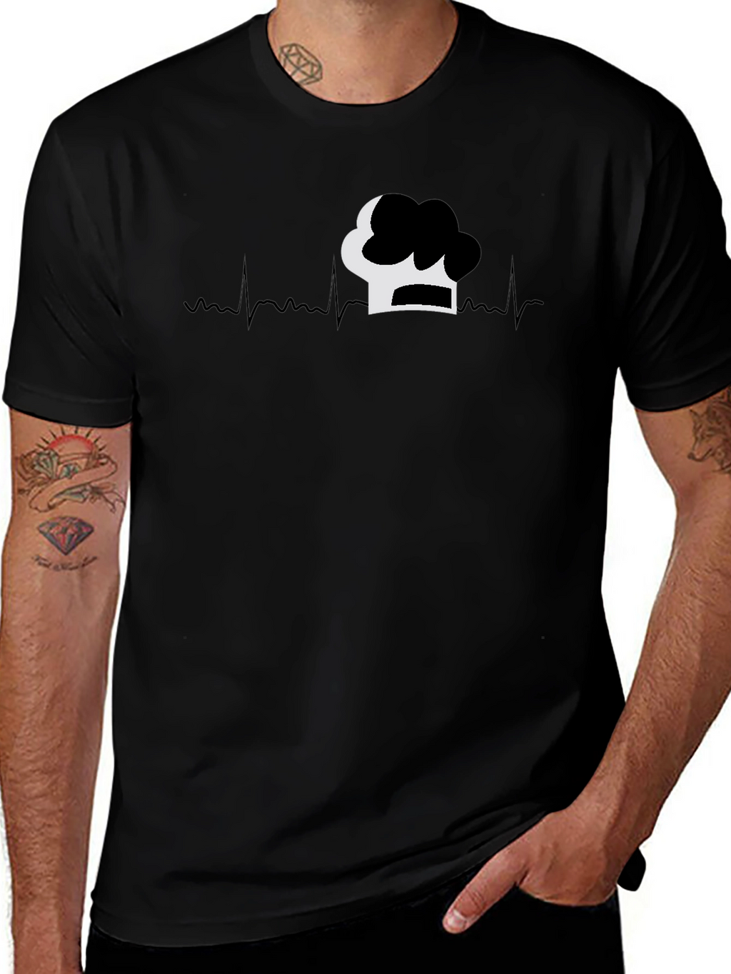 Chefs Life Tee - Heartbeat Chef Hat Graphic T-Shirt