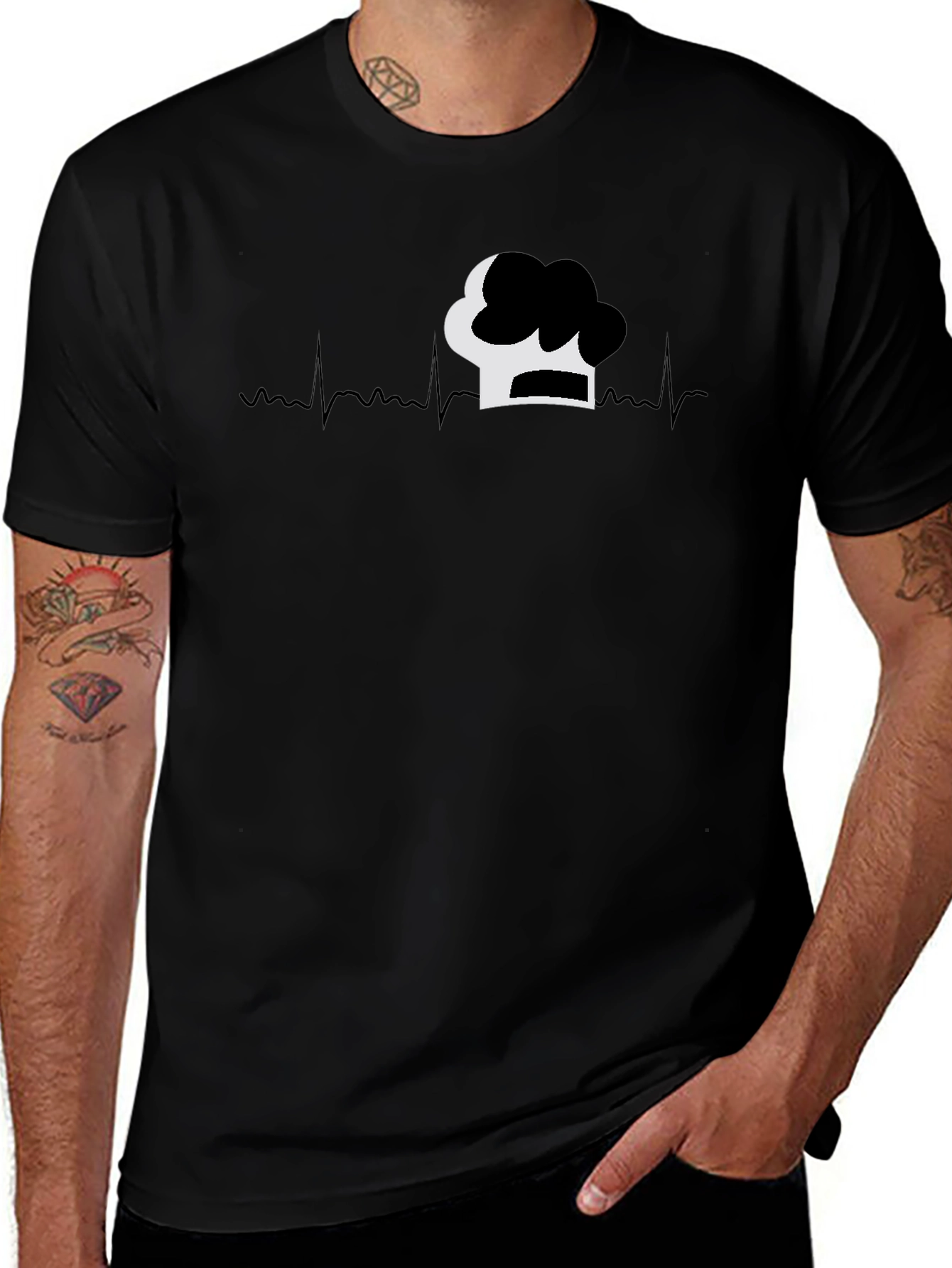 Chefs Life Tee - Heartbeat Chef Hat Graphic T-Shirt