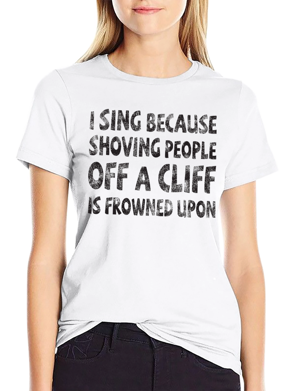 Funny T-Shirt: Im Icing Shoving People Off a Cliff