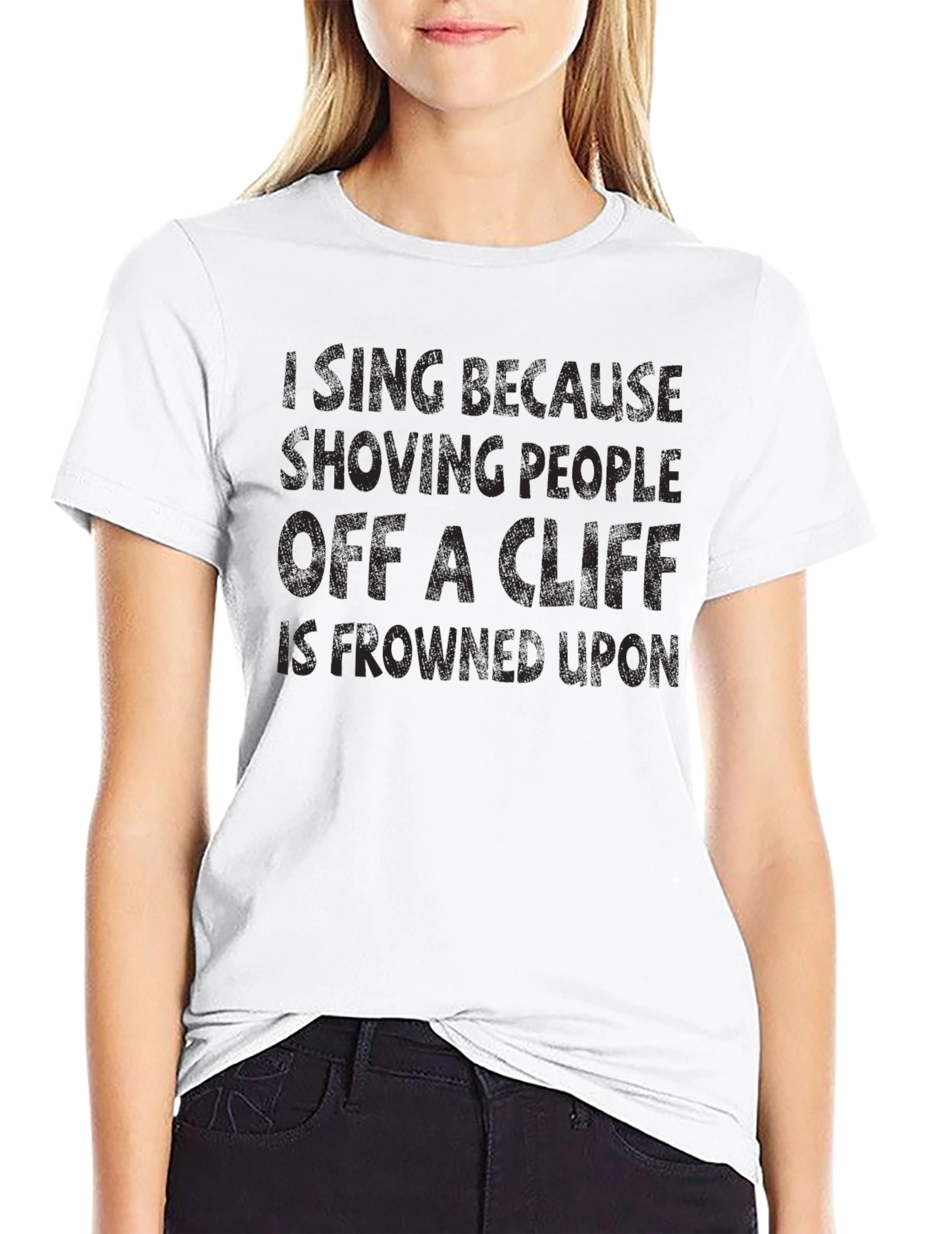 Funny T-Shirt: Im Icing Shoving People Off a Cliff