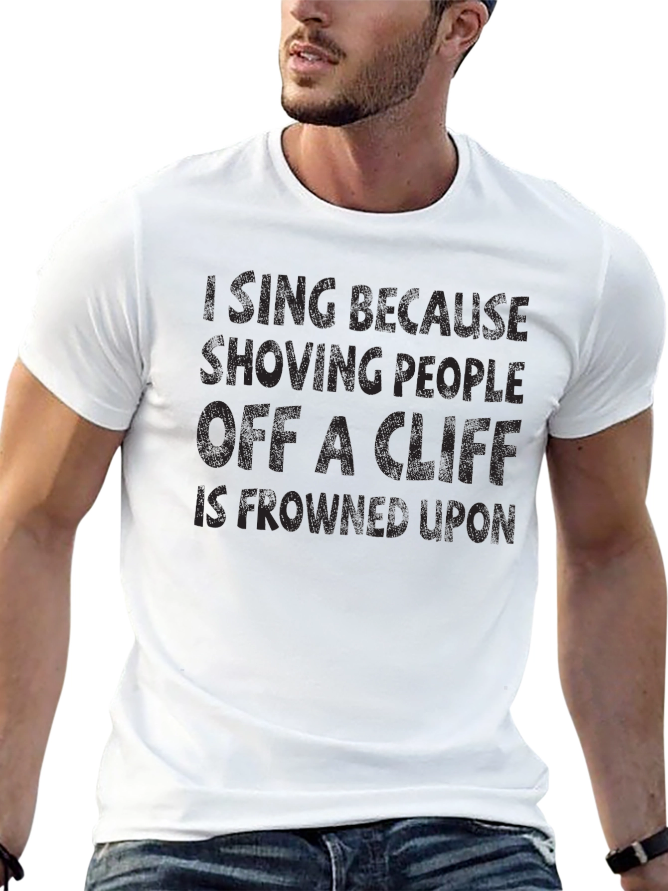 Funny T-Shirt: Im Icing Shoving People Off a Cliff