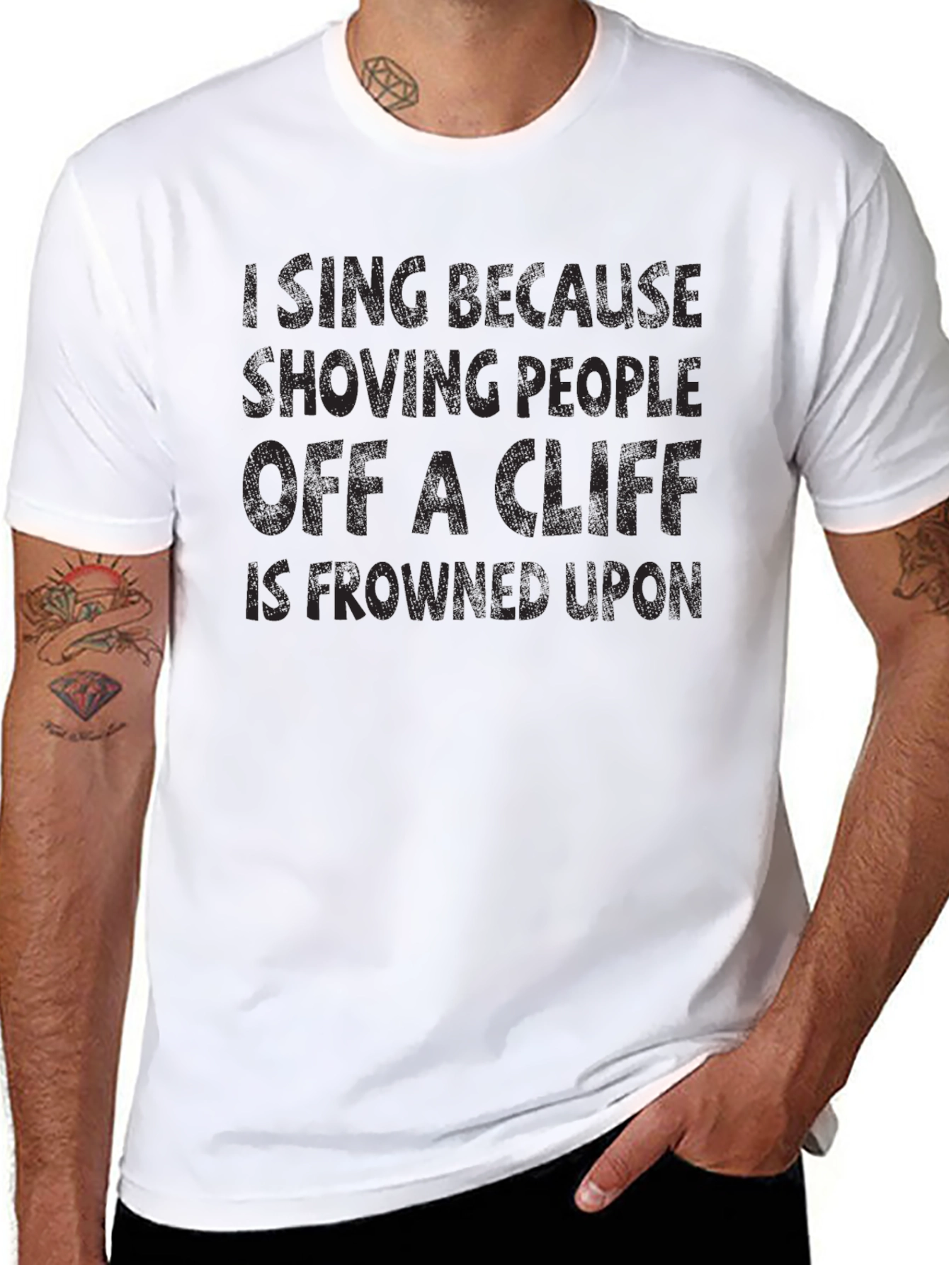 Funny T-Shirt: Im Icing Shoving People Off a Cliff