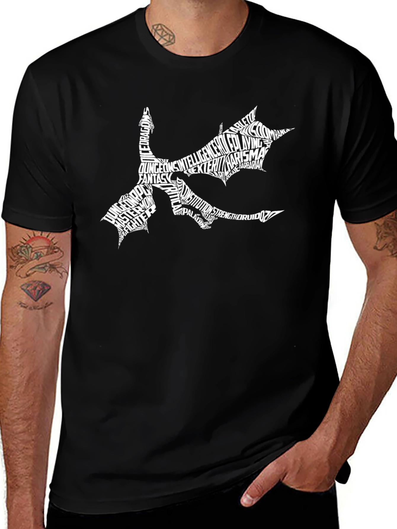 Dungeons & Dragons Typography Dragon T-Shirt