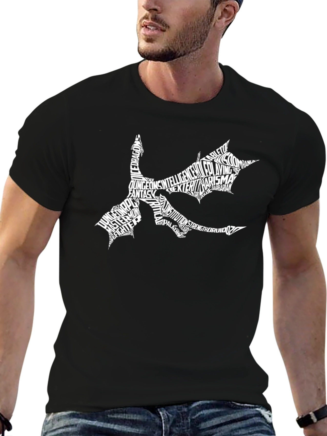 Dungeons & Dragons Typography Dragon T-Shirt