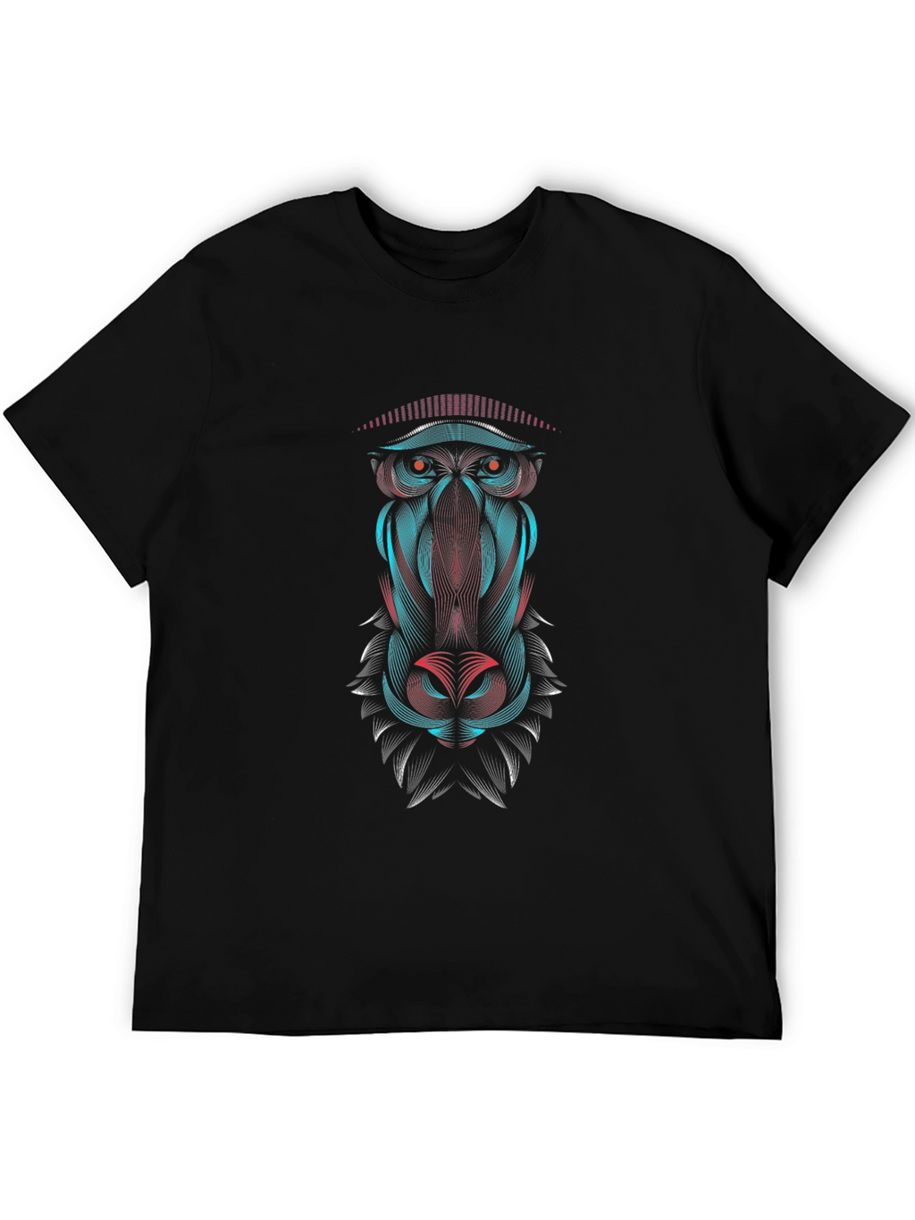 Abstract Baboon Graphic Tee - Cool Animal Design