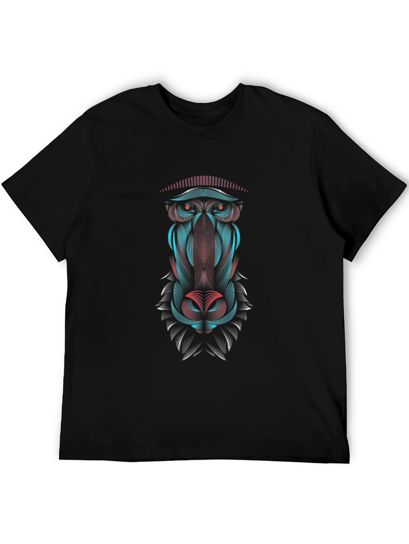 Abstract Baboon Graphic Tee - Cool Animal Design