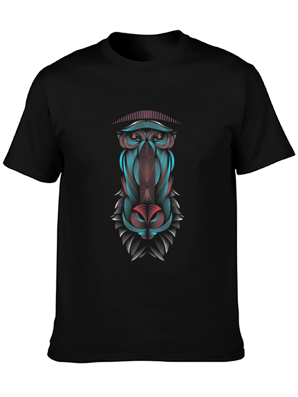 Abstract Baboon Graphic Tee - Cool Animal Design