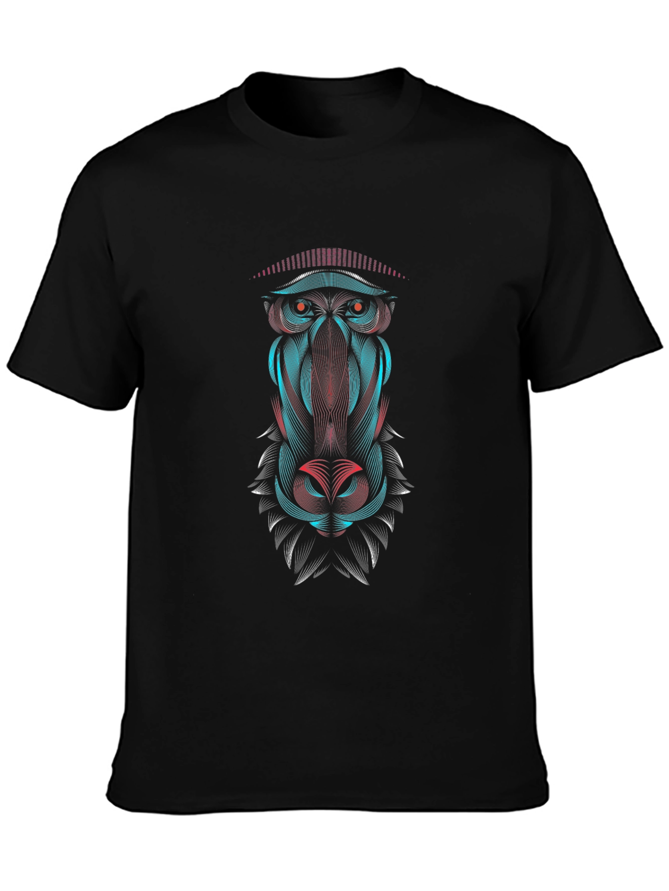 Abstract Baboon Graphic Tee - Cool Animal Design