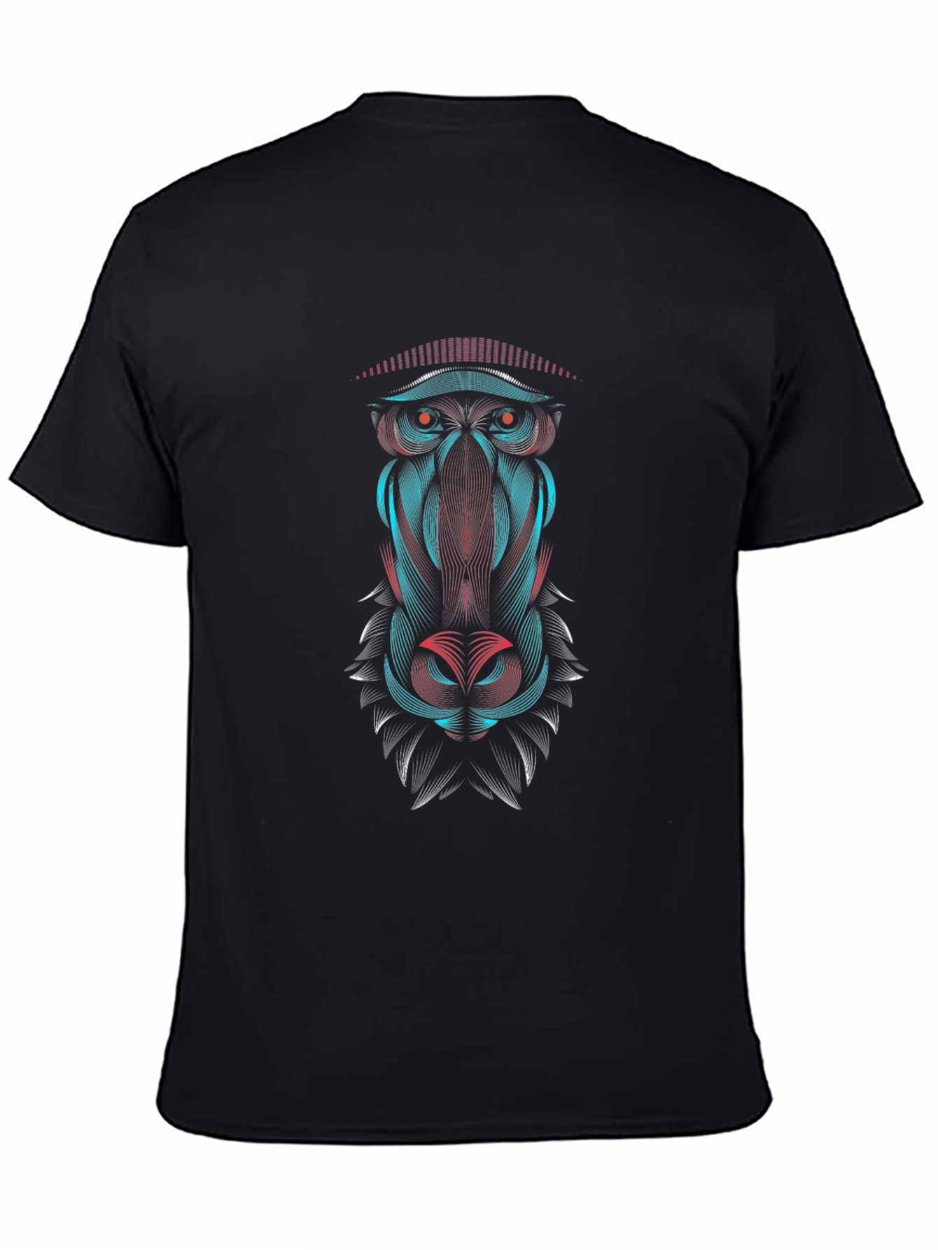 Abstract Baboon Graphic Tee - Cool Animal Design