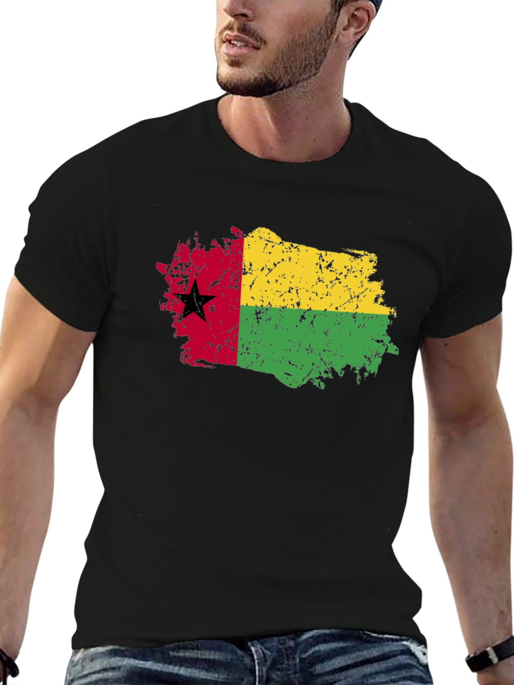 Guinea-Bissau Flag T-Shirt - Grunge Style