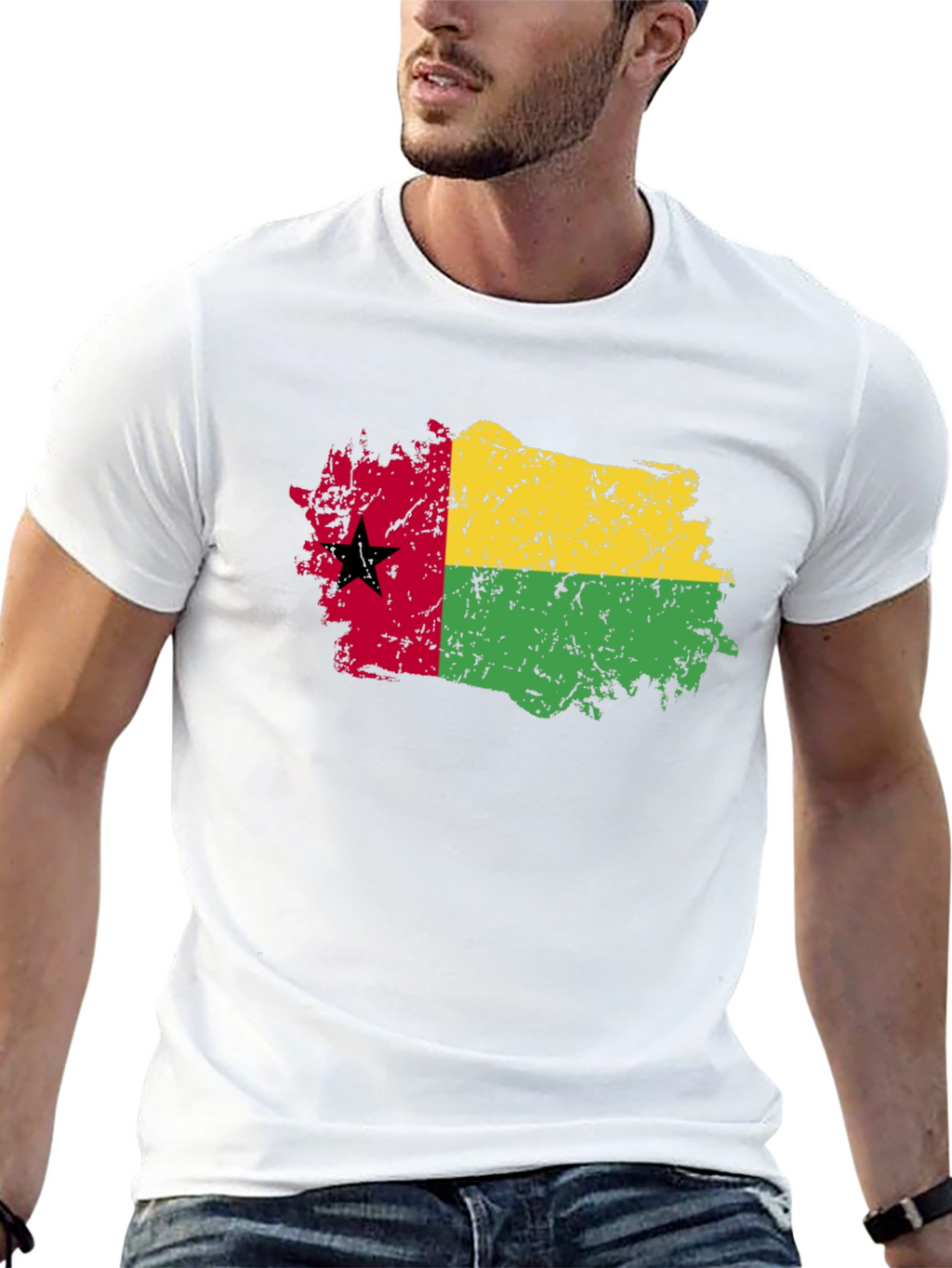 Guinea-Bissau Flag T-Shirt - Grunge Style