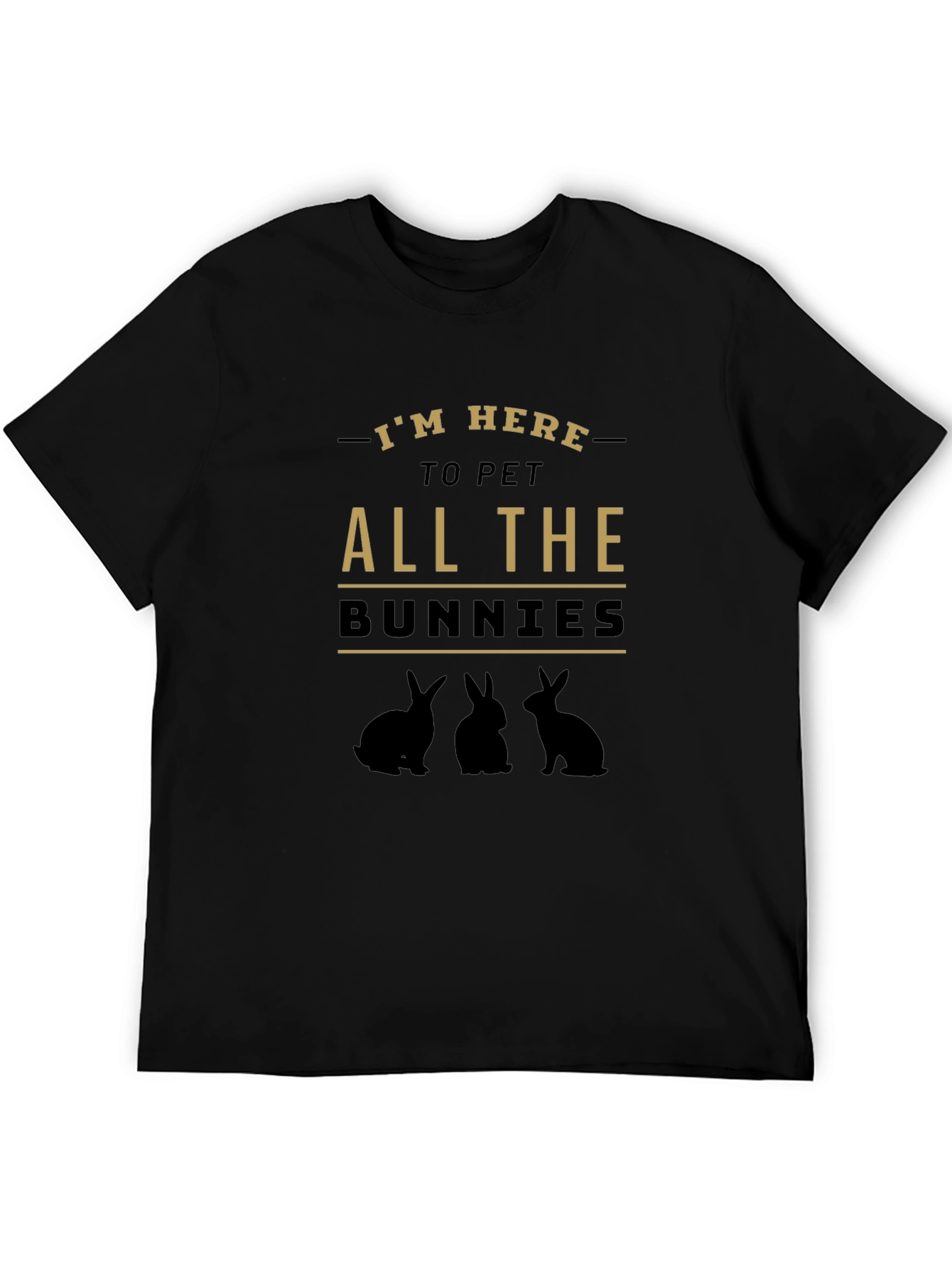 Pet All the Bunnies T-Shirt - Black Cotton Tee