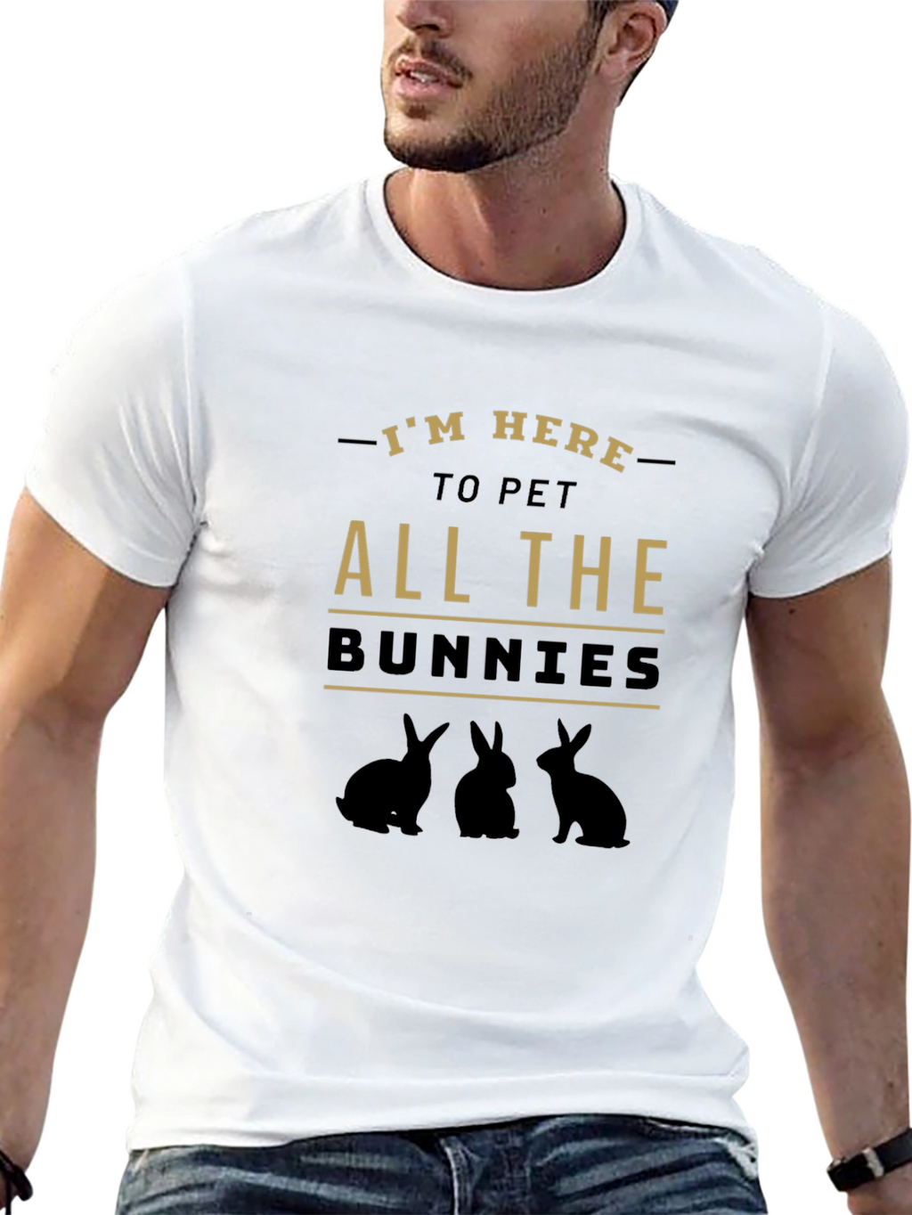 Pet All the Bunnies T-Shirt - Black Cotton Tee
