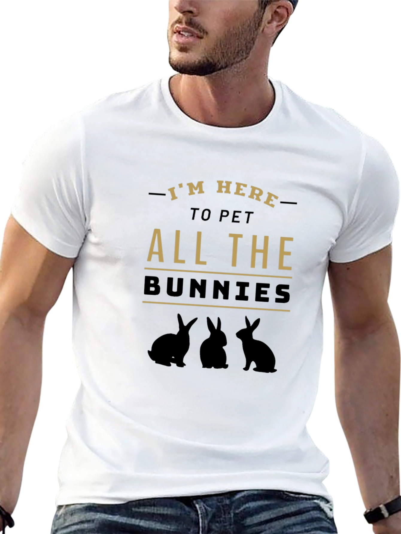 Pet All the Bunnies T-Shirt - Black Cotton Tee