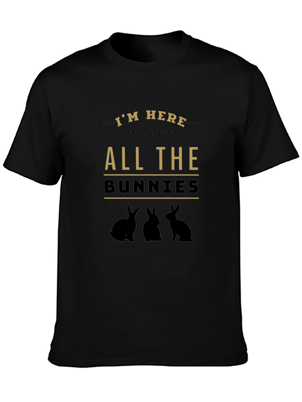 Pet All the Bunnies T-Shirt - Black Cotton Tee