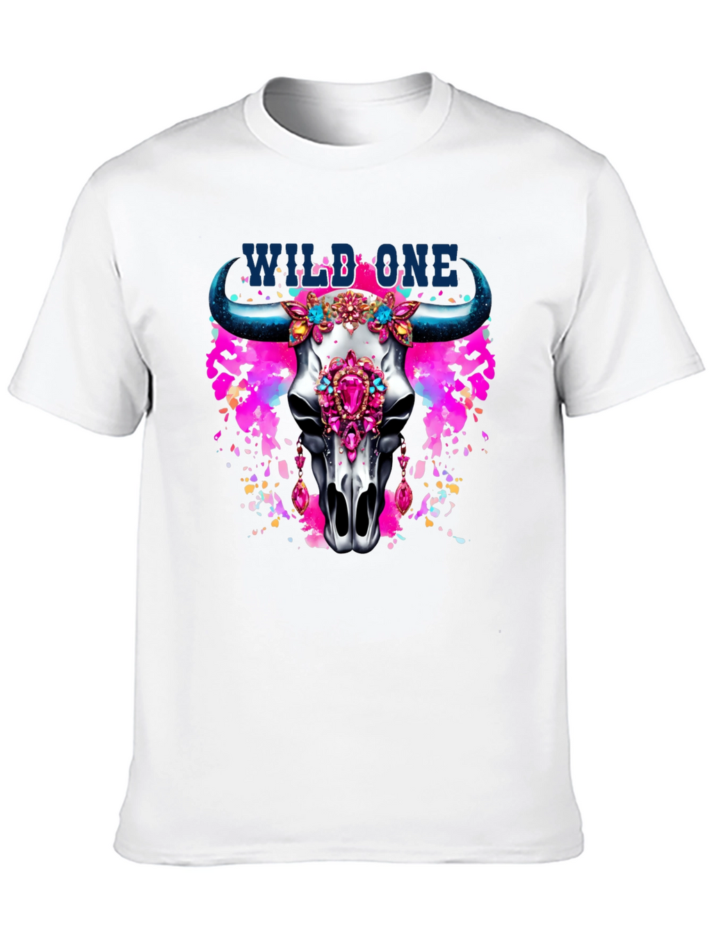 Wild One Bull Skull Graphic T-Shirt