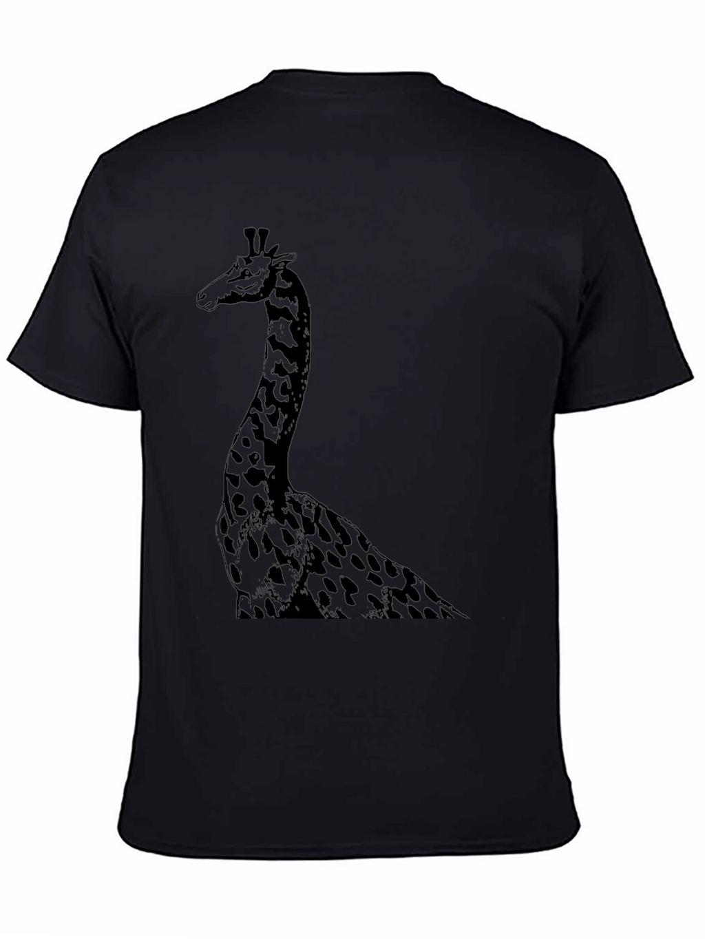 Giraffe Graphic Tee - Mens Black Cotton T-Shirt