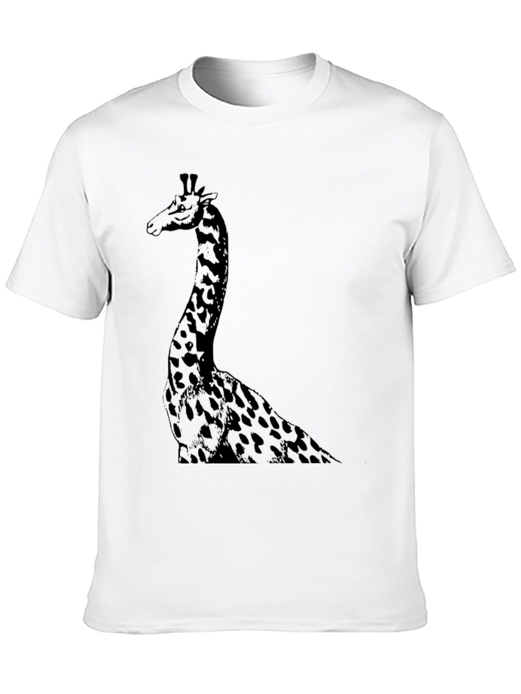 Giraffe Graphic Tee - Mens Black Cotton T-Shirt