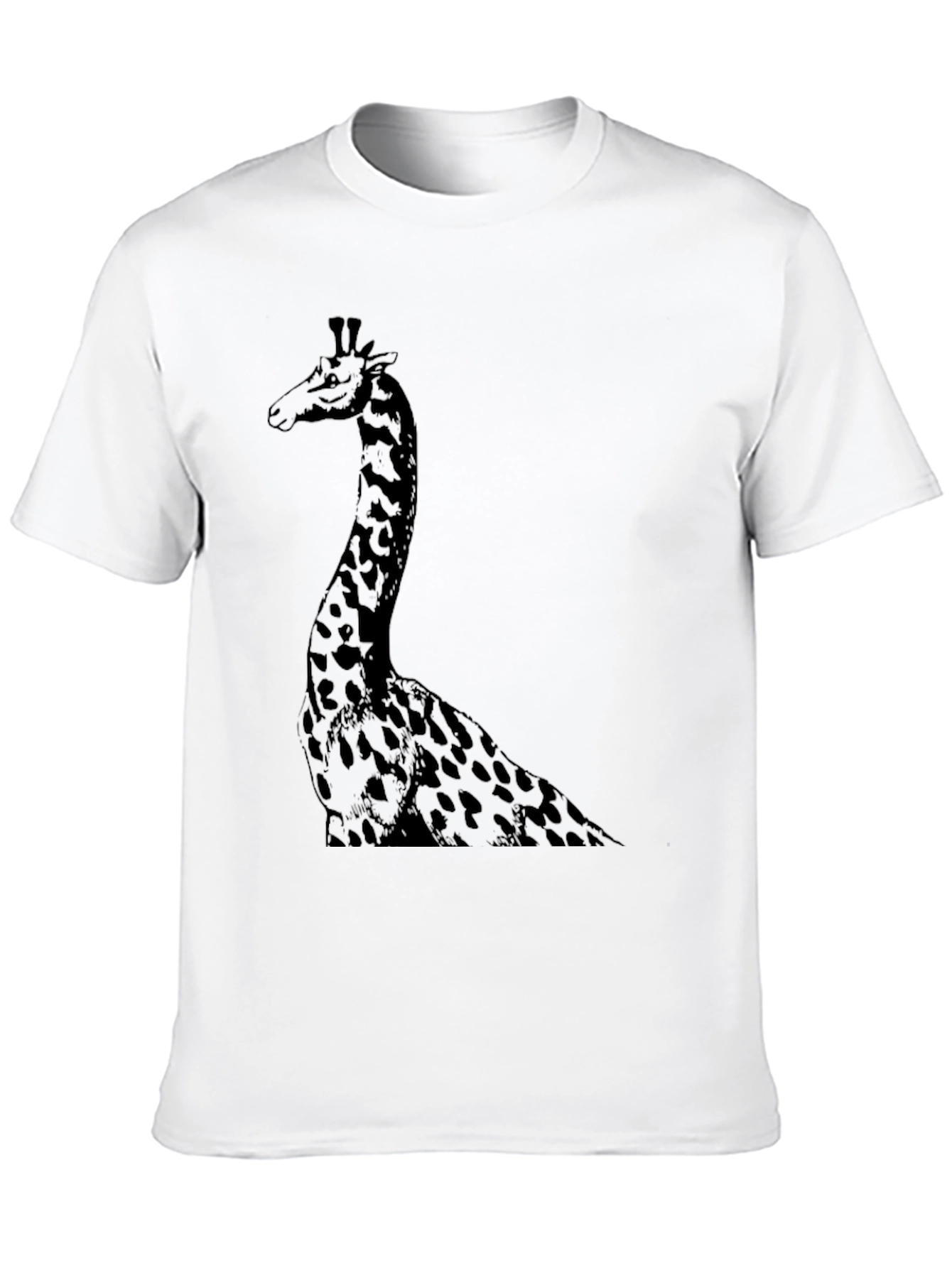 Giraffe Graphic Tee - Mens Black Cotton T-Shirt